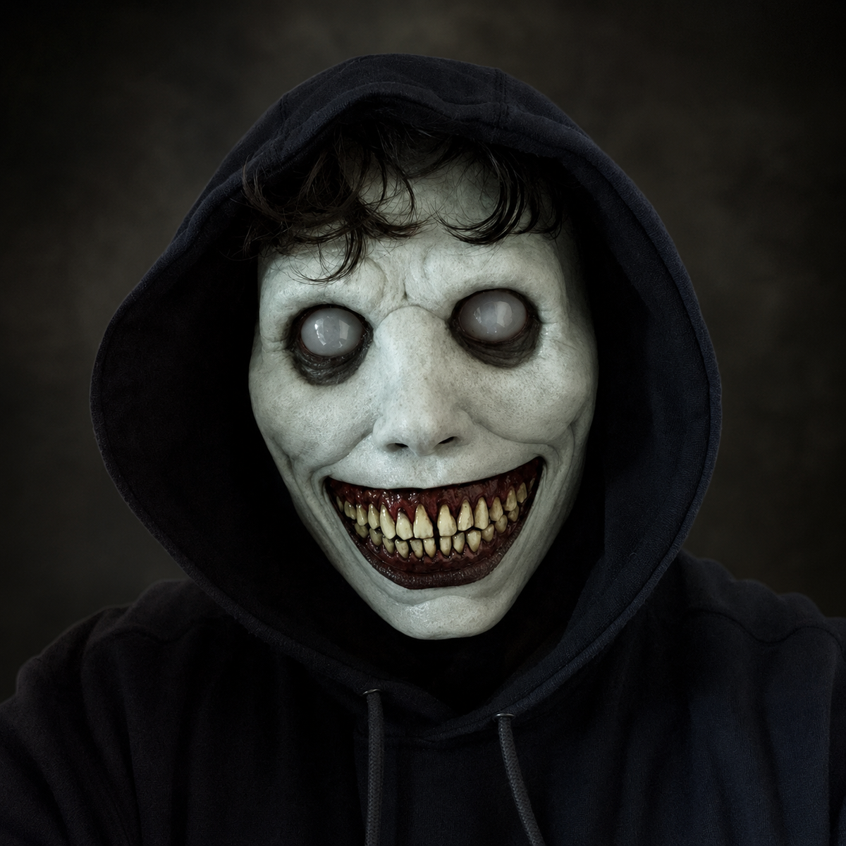 Scary Halloween Demon Mask with Sharp Teeth and Textured Latex Full Face Fit