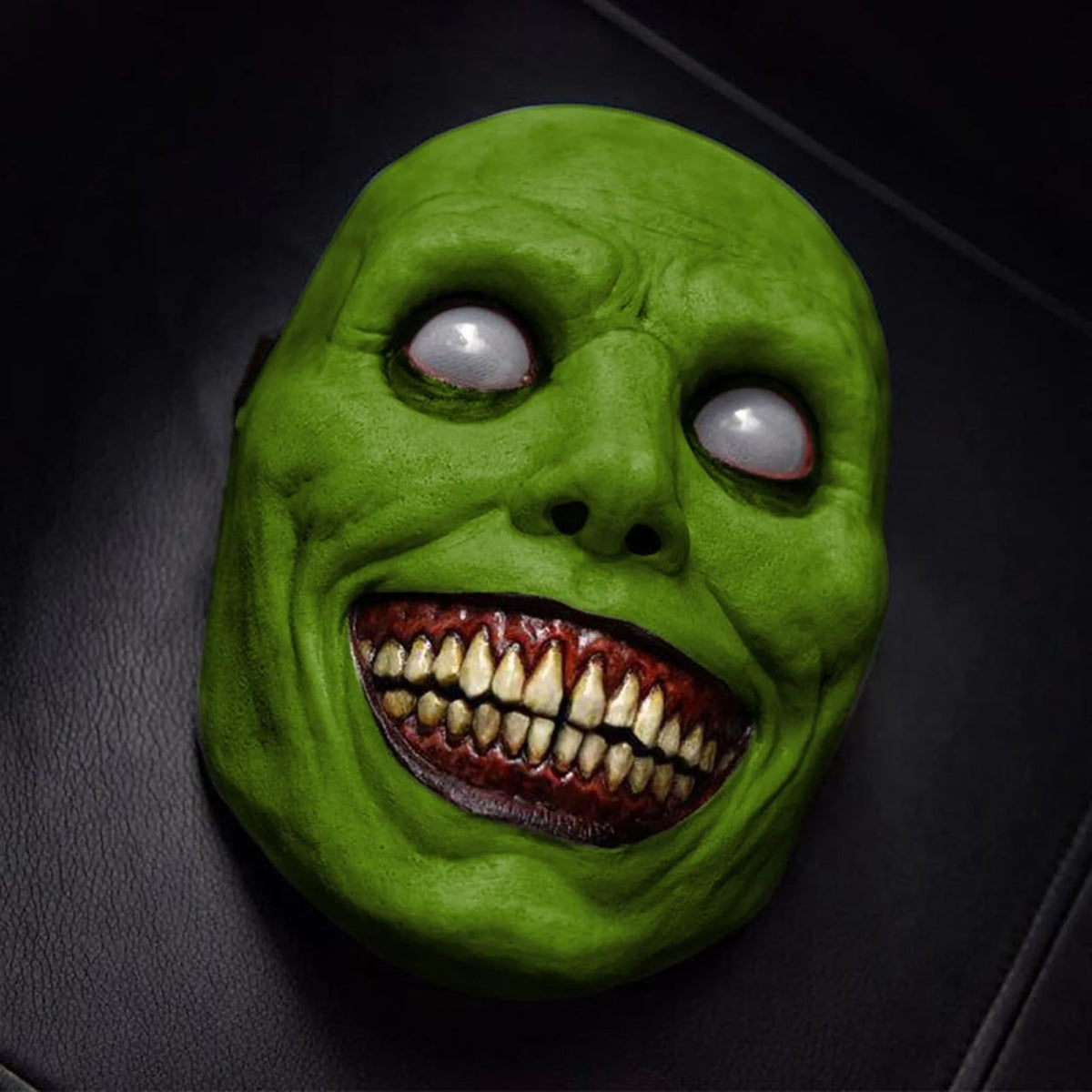 Scary Halloween Demon Mask with Sharp Teeth and Textured Latex Full Face Fit