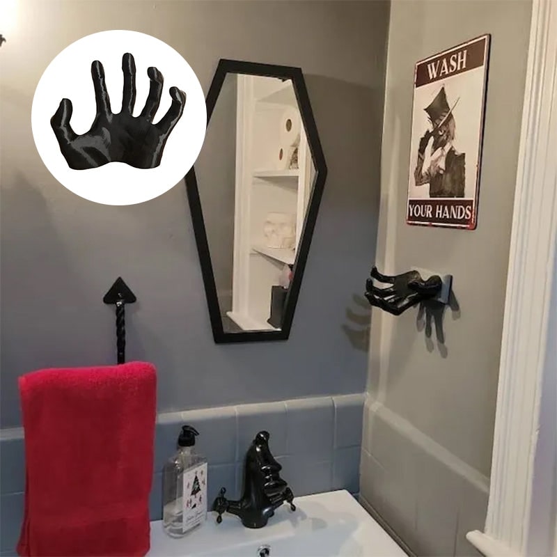 Scary Halloween Hand Wall Hook with Resin Palm Design for Coats and Keys