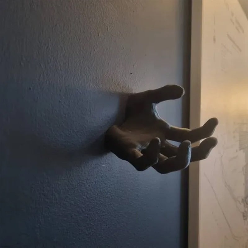 Scary Halloween Hand Wall Hook with Resin Palm Design for Coats and Keys