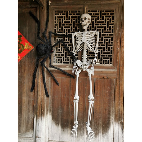 Posable Skeleton Halloween Decorations with Moulded Plastic Bones and Movable Jaw