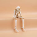 Skeleton Shelf Sitter Trio Halloween Home Decor with Dangling Legs for Mantel