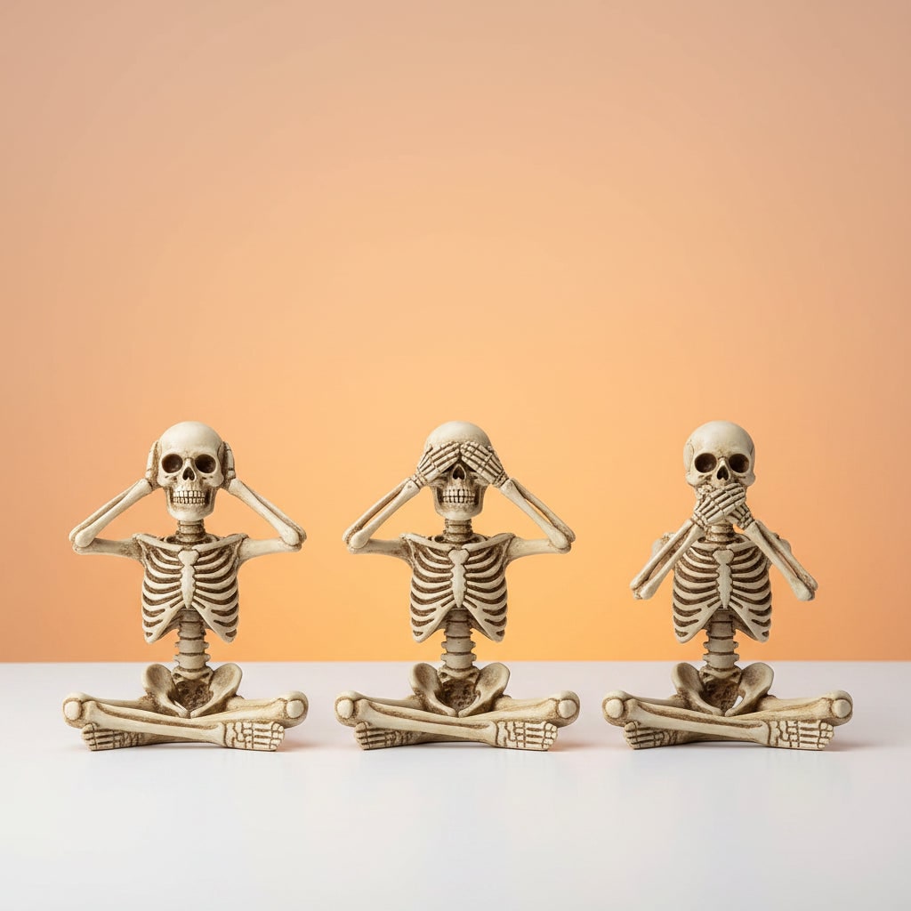 Skeleton Shelf Sitter Trio Halloween Home Decor with Dangling Legs for Mantel