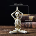 Halloween Skeleton Decorations Spooky Yoga Pose Resin Figurine for Desk Shelf Mantel