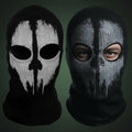 Skull Balaclava Halloween Face Mask with Full Head Coverage and Knit Stretch Jersey