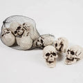 Halloween Party Decorations Mini Plastic Skull Props with Mesh Storage Bag for Indoor Outdoor