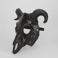 Halloween Costume and Mask Goat Skull with Curved Ram Horns for Party Wear