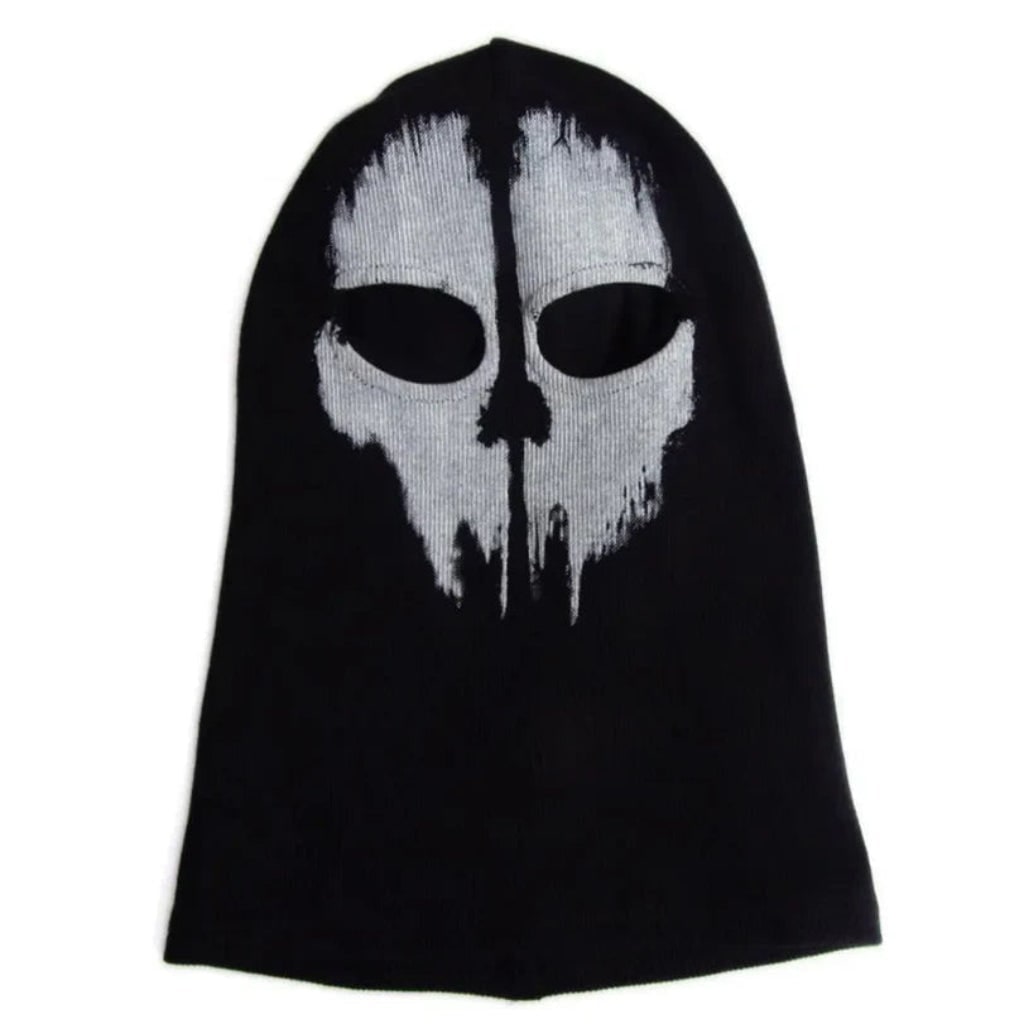Halloween Face Mask with Skull Graphic Knit Balaclava for Skiing and Costume Parties