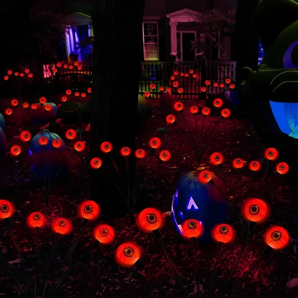 Halloween Solar Lights Outdoor with Glowing LED Eyeball Stakes for Garden Pathway