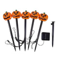 Solar Halloween Pathway Lights Outdoor with Five Carved Pumpkin Stakes