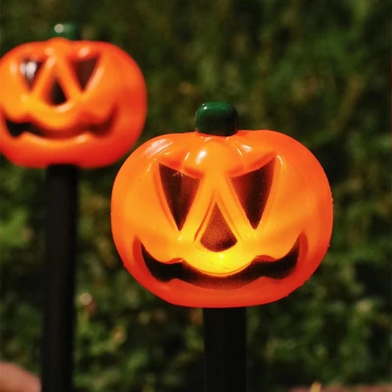 Solar Halloween Pathway Lights Outdoor with Five Carved Pumpkin Stakes