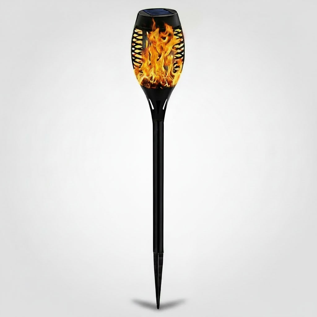 Solar Powered Outdoor Lights Halloween Garden Torches with Flickering Flame Effect