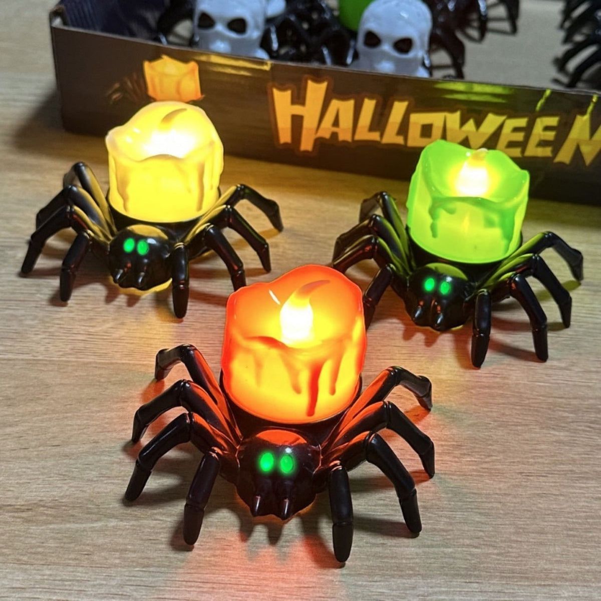 Halloween Lights with Battery Powered Flameless Tea Holders and Flicker Glow