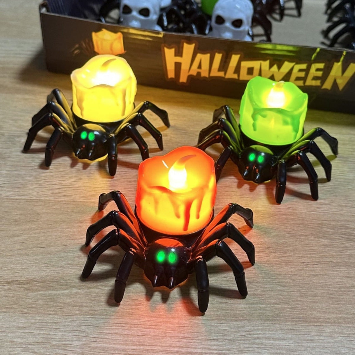 Halloween Lights with Battery Powered Flameless Tea Holders and Flicker Glow