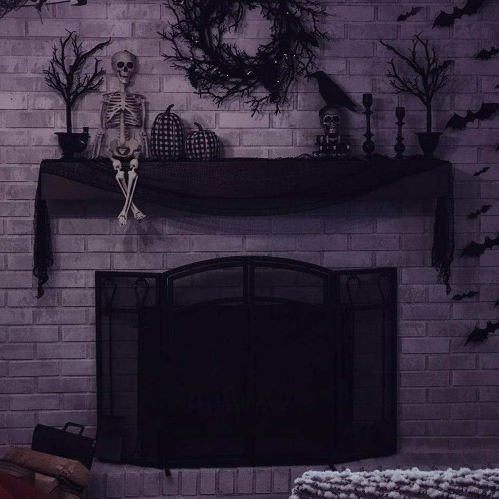 Black Gauze Netting Halloween House Decorations Creepy Cloth for Haunted Displays