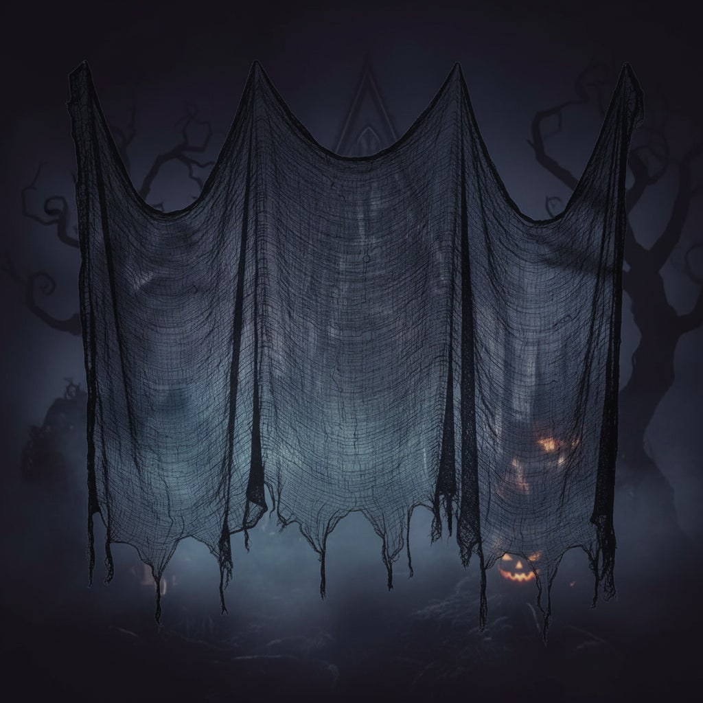 Black Gauze Netting Halloween House Decorations Creepy Cloth for Haunted Displays