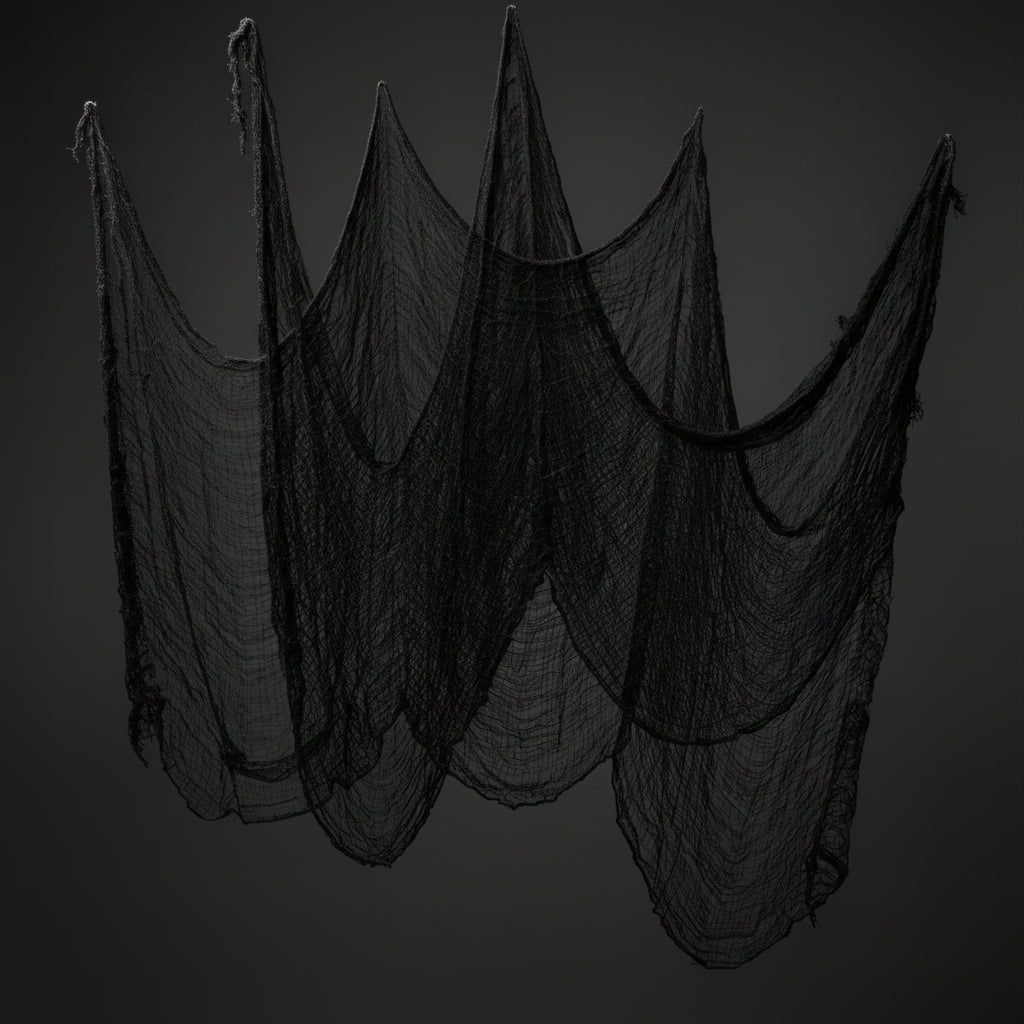 Black Gauze Netting Halloween House Decorations Creepy Cloth for Haunted Displays