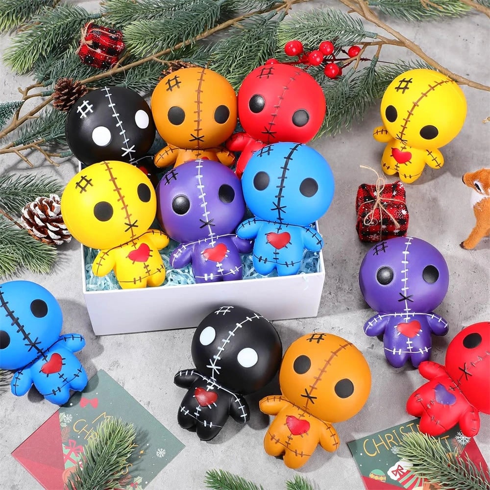 Halloween Party Favour Squishy Voodoo Doll Slow Rising Foam Stress Toy with Stitched Heart