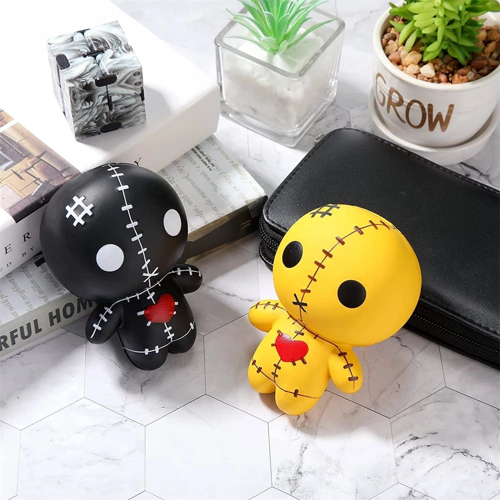 Halloween Party Favour Squishy Voodoo Doll Slow Rising Foam Stress Toy with Stitched Heart