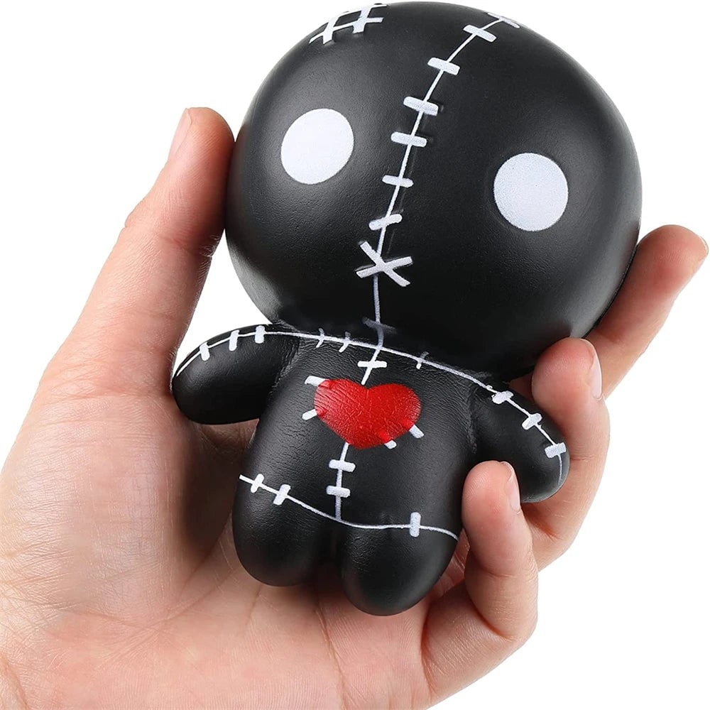 Halloween Party Favor Squishy Voodoo Doll Slow Rising Foam Stress Toy with Stitched Heart