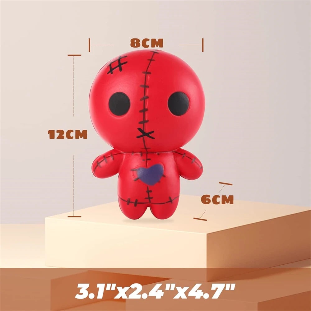 Halloween Party Favour Squishy Voodoo Doll Slow Rising Foam Stress Toy with Stitched Heart