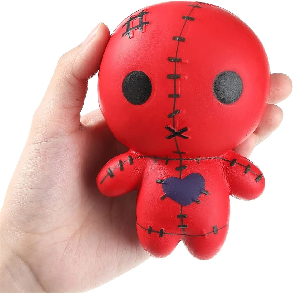 Halloween Party Favor Squishy Voodoo Doll Slow Rising Foam Stress Toy with Stitched Heart