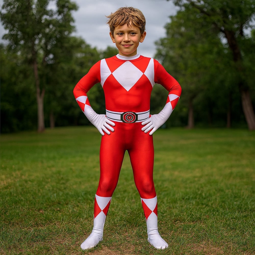 Halloween Costumes for Kids Superhero Jumpsuit with Mask Gloves and Boot Covers