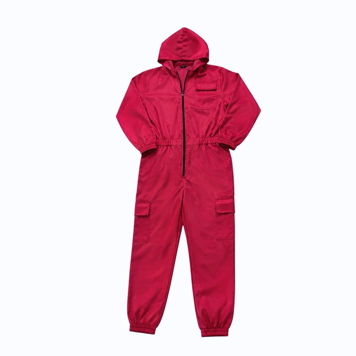 Halloween Costume and Mask with Hooded Survival Game Jumpsuit Belt and Cargo Pockets