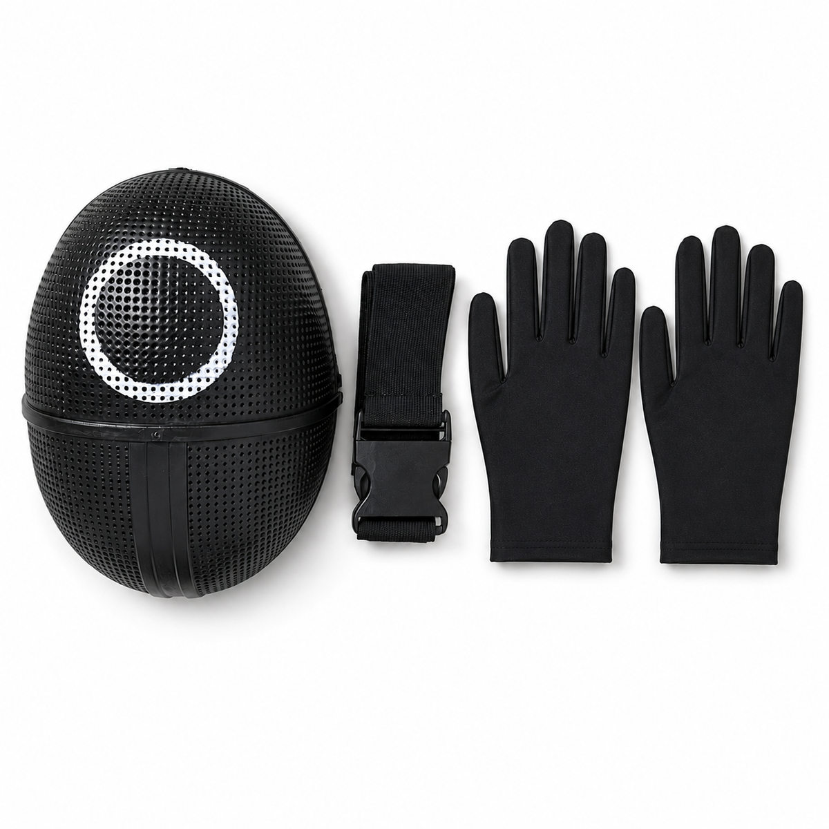 Halloween Costume and Mask with Hooded Survival Game Jumpsuit Belt and Cargo Pockets