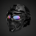 Halloween Face Mask with Tactical Skull Design Protective Goggles and Vented Cheeks for Airsoft