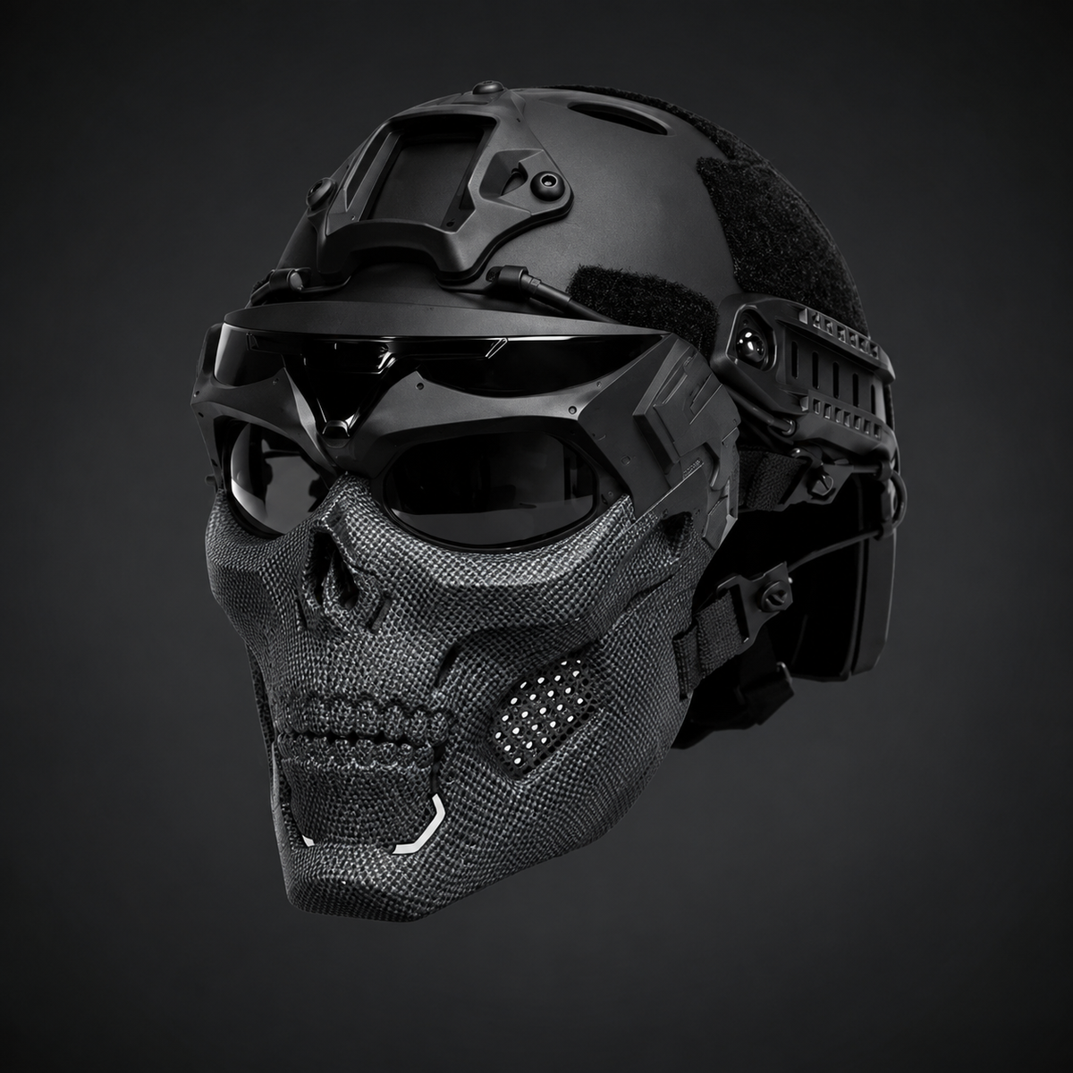 Halloween Face Mask with Tactical Skull Design Protective Goggles and Vented Cheeks for Airsoft