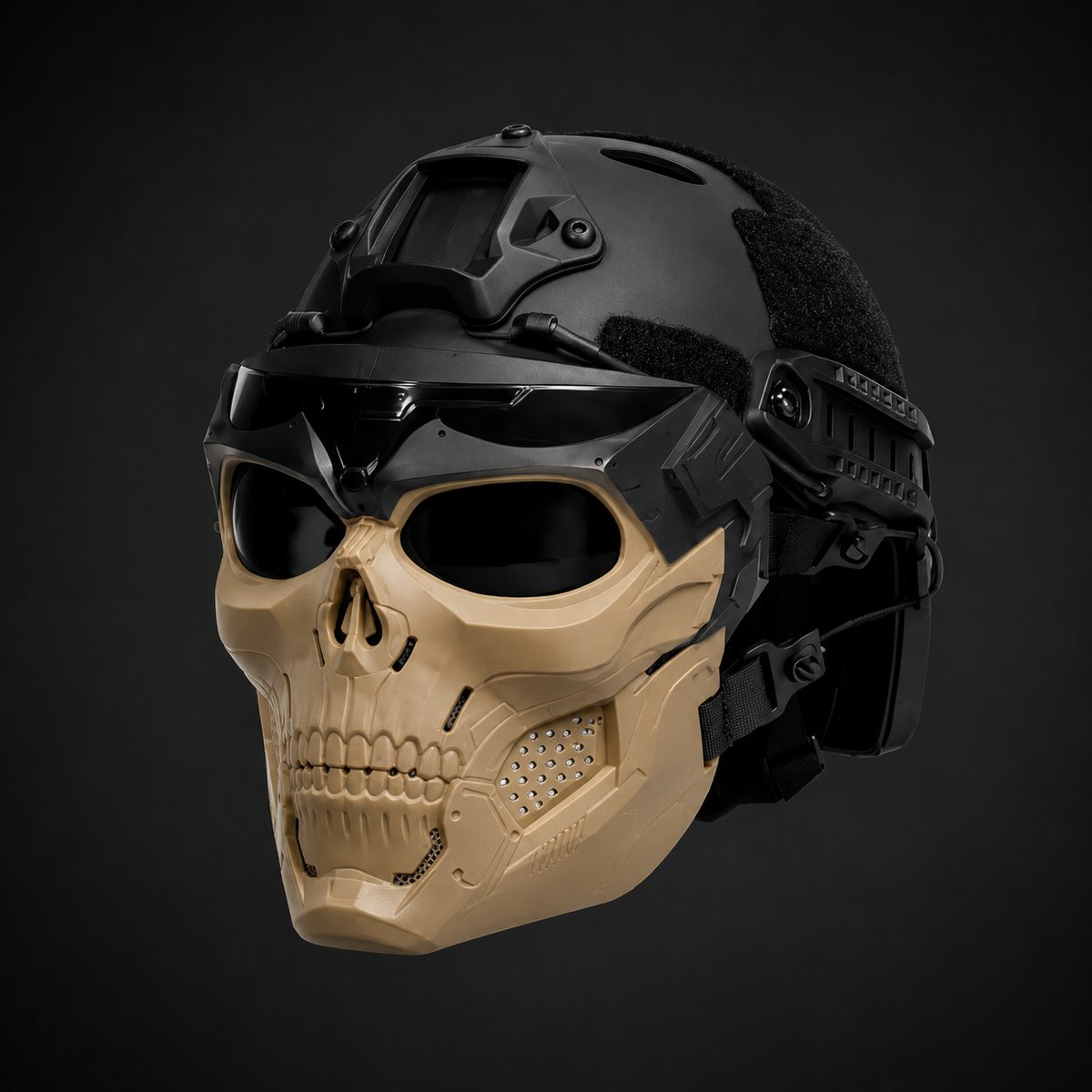 Halloween Face Mask with Tactical Skull Design Protective Goggles and Vented Cheeks for Airsoft