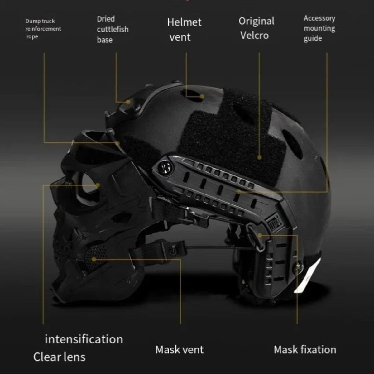 Halloween Face Mask with Tactical Skull Design Protective Goggles and Vented Cheeks for Airsoft