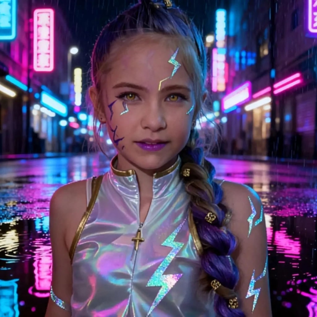 Holographic Lightning Bolt Temporary Tattoos for Halloween with Ten Sheets