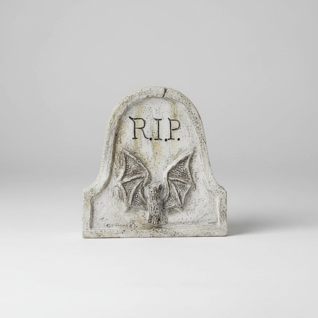 Miniature Halloween Tombstones Resin Four Piece Graveyard Set for Tabletop Display