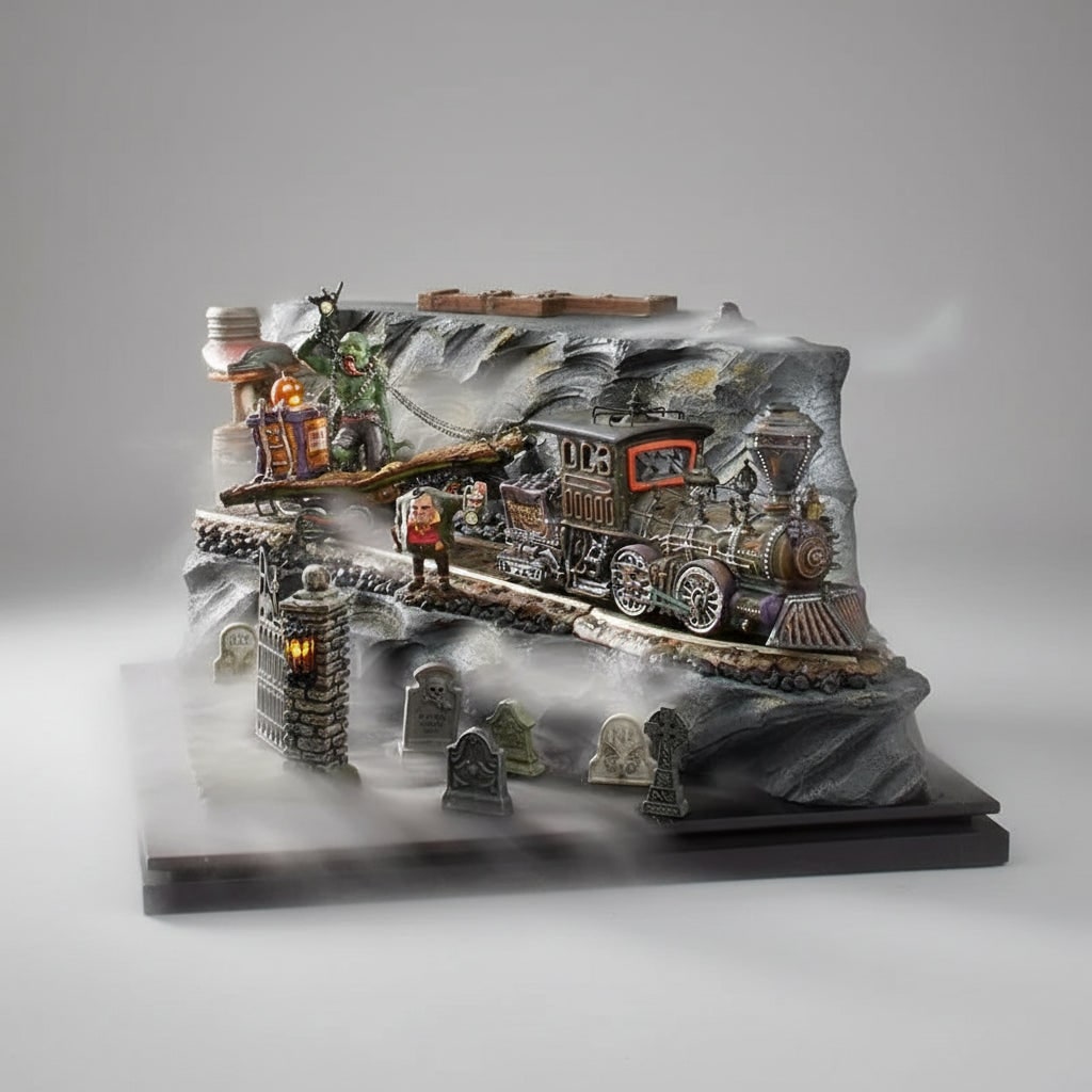 Miniature Halloween Tombstones Resin Four Piece Graveyard Set for Tabletop Display