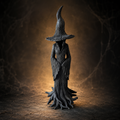 Halloween Decorations Faceless Witch Figurine with Textured Bark Finish and Root Base for Tabletop