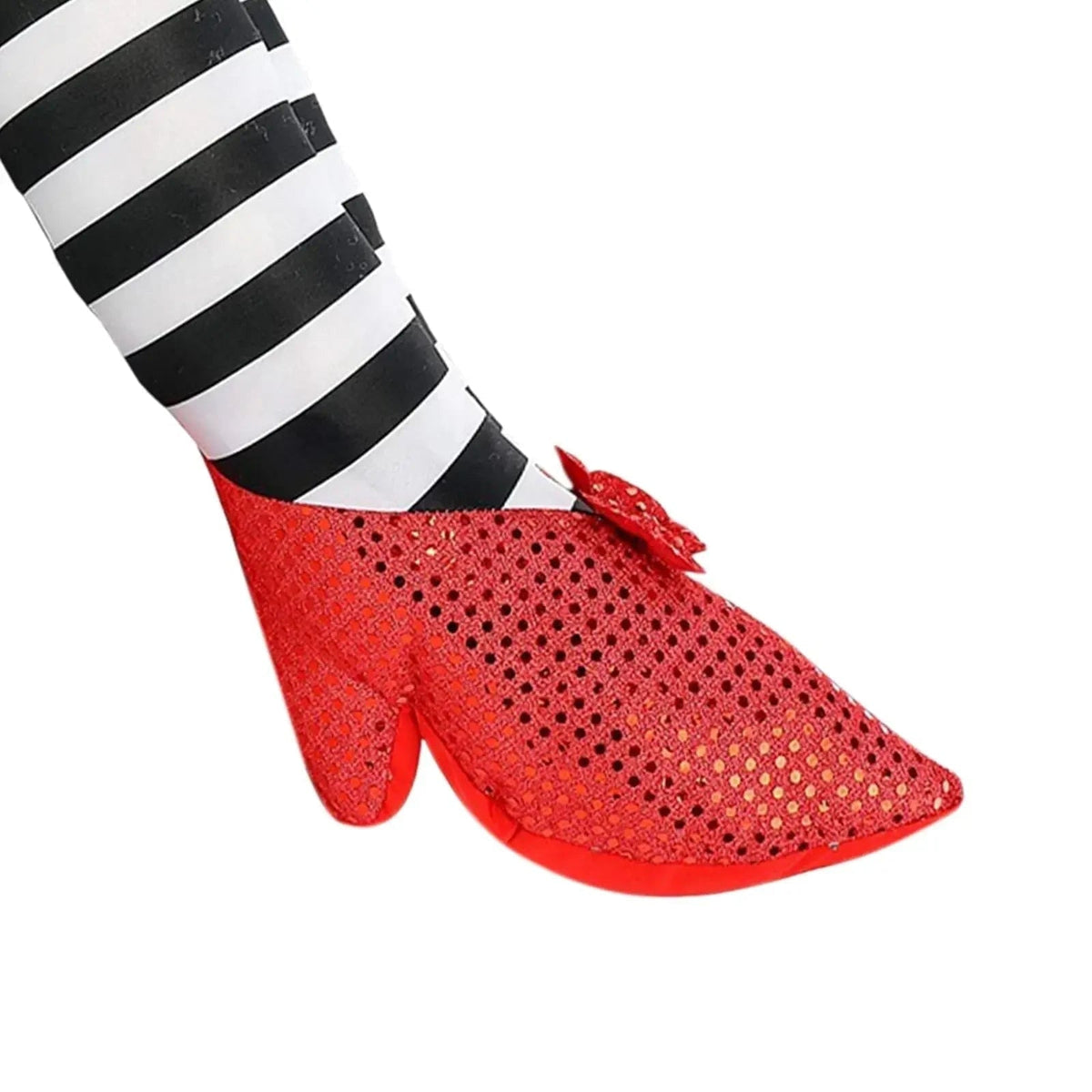 Halloween Party Decorations Witch Legs Door Stopper with Striped Plush and Sequin Shoes