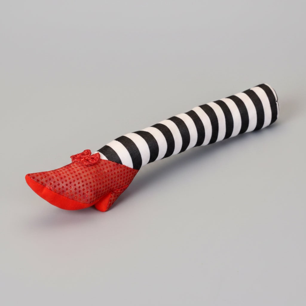 Halloween Door Decorations Witch Legs Stopper with Striped Stockings and Red Shoes