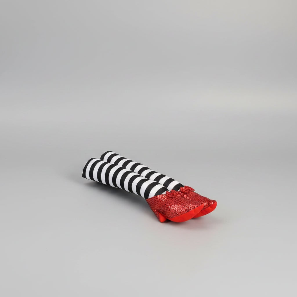 Halloween Door Decorations Witch Legs Stopper with Striped Stockings and Red Shoes