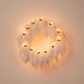 Halloween Wreath Door Decoration with Gauze Ghost Figures and LED Glow