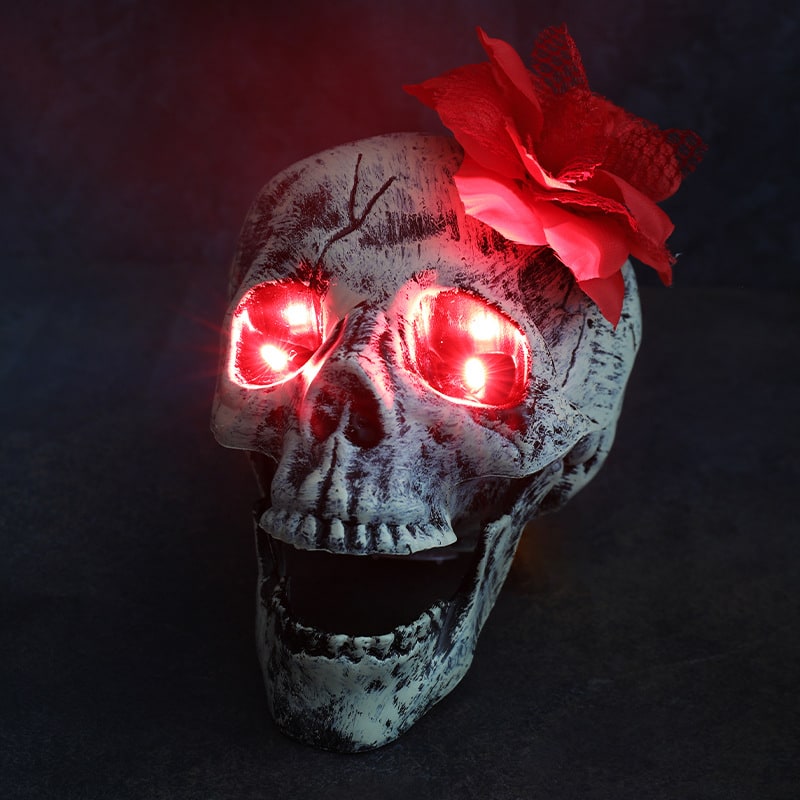 Halloween Decorations Outdoor Skeleton Arm Stakes with Skull and Battery Powered LED Lights