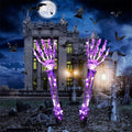 Halloween Decorations Outdoor Skeleton Arm Stakes with Skull and Battery Powered LED Lights