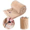 USB Heated Blanket Electric Throw with Plush Fleece and Inline Heat Control