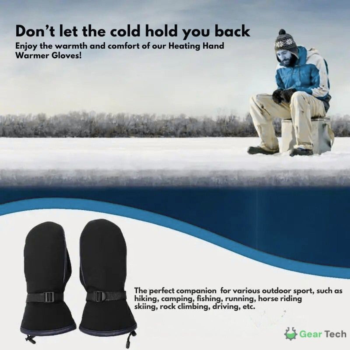 Rechargeable Heated Gloves Winter Warming Gloves with USB Charging and Touchscreen Tips
