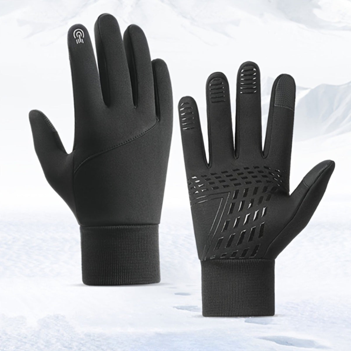 Heated Cycling Gloves Winter Thermal Gloves with Touchscreen Fingertips and Windproof Shell