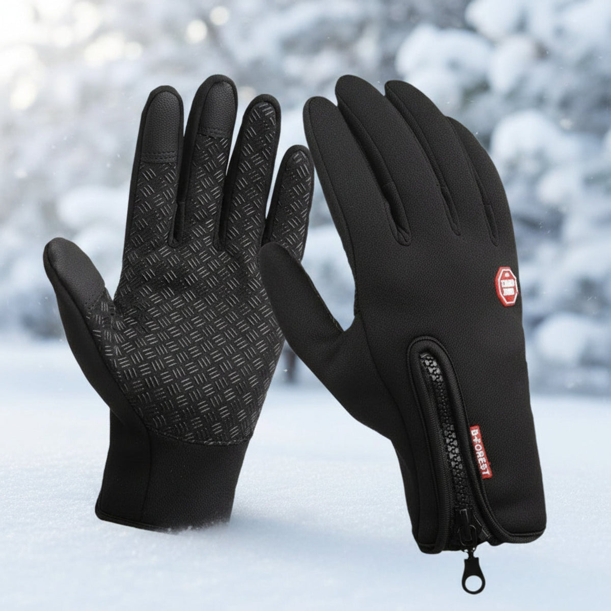 Heated Cycling Gloves Winter Thermal Gloves with Touchscreen Fingertips and Windproof Shell