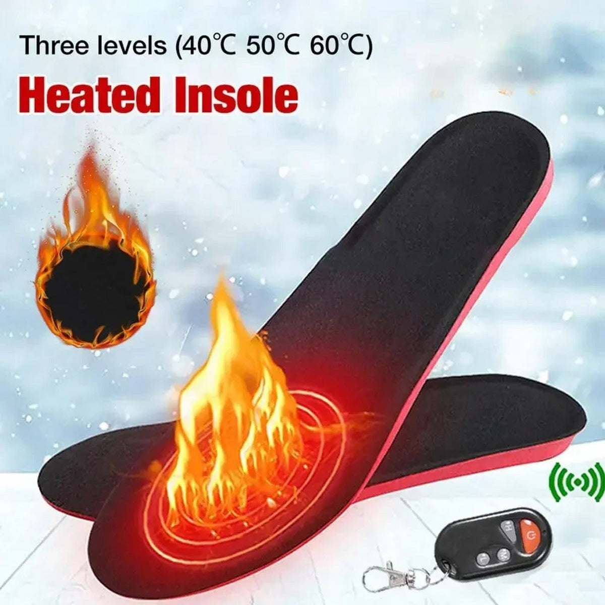 Foot Warmer Heated Insoles Rechargeable with Adjustable Heat for Cold Weather