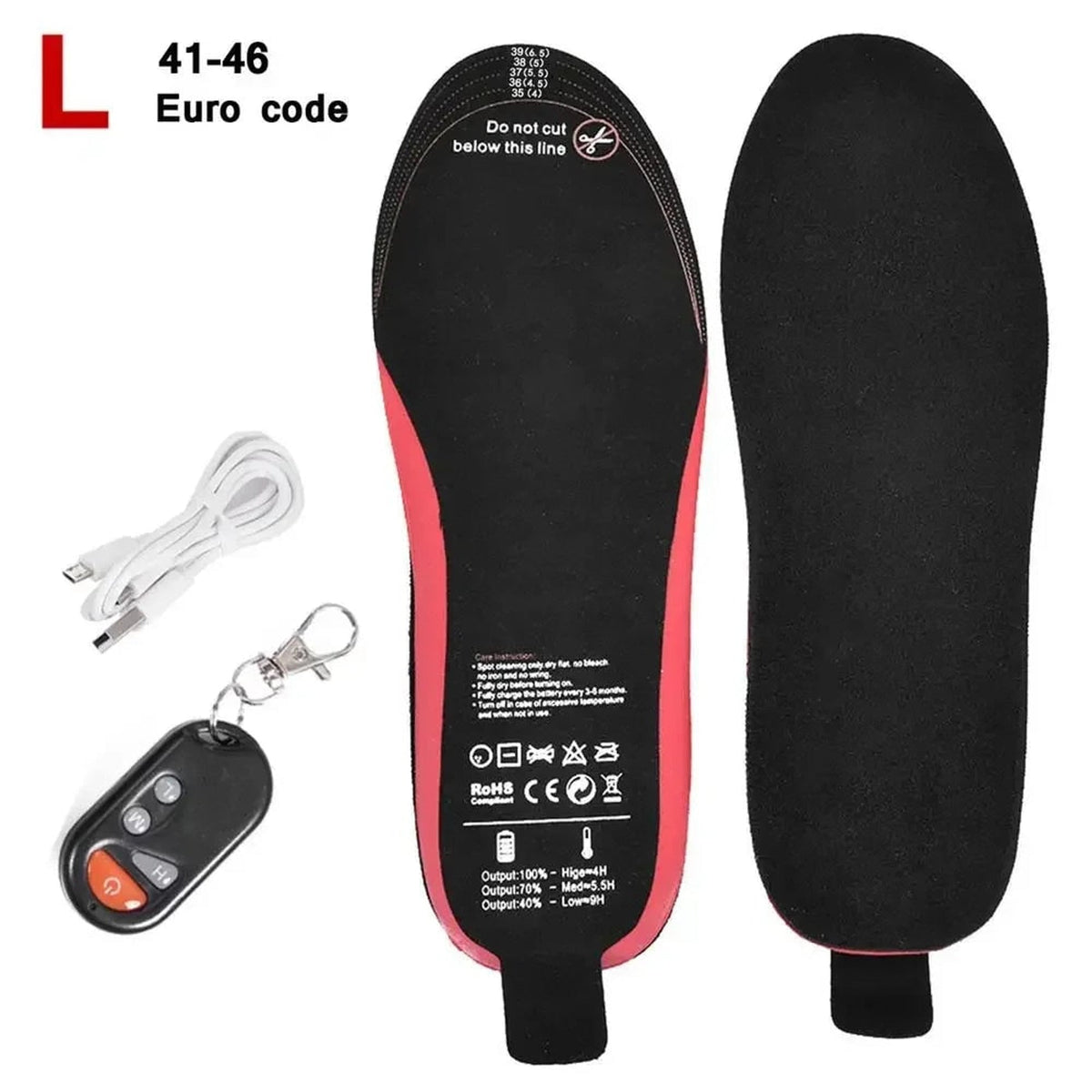 Foot Warmer Heated Insoles Rechargeable with Adjustable Heat for Cold Weather