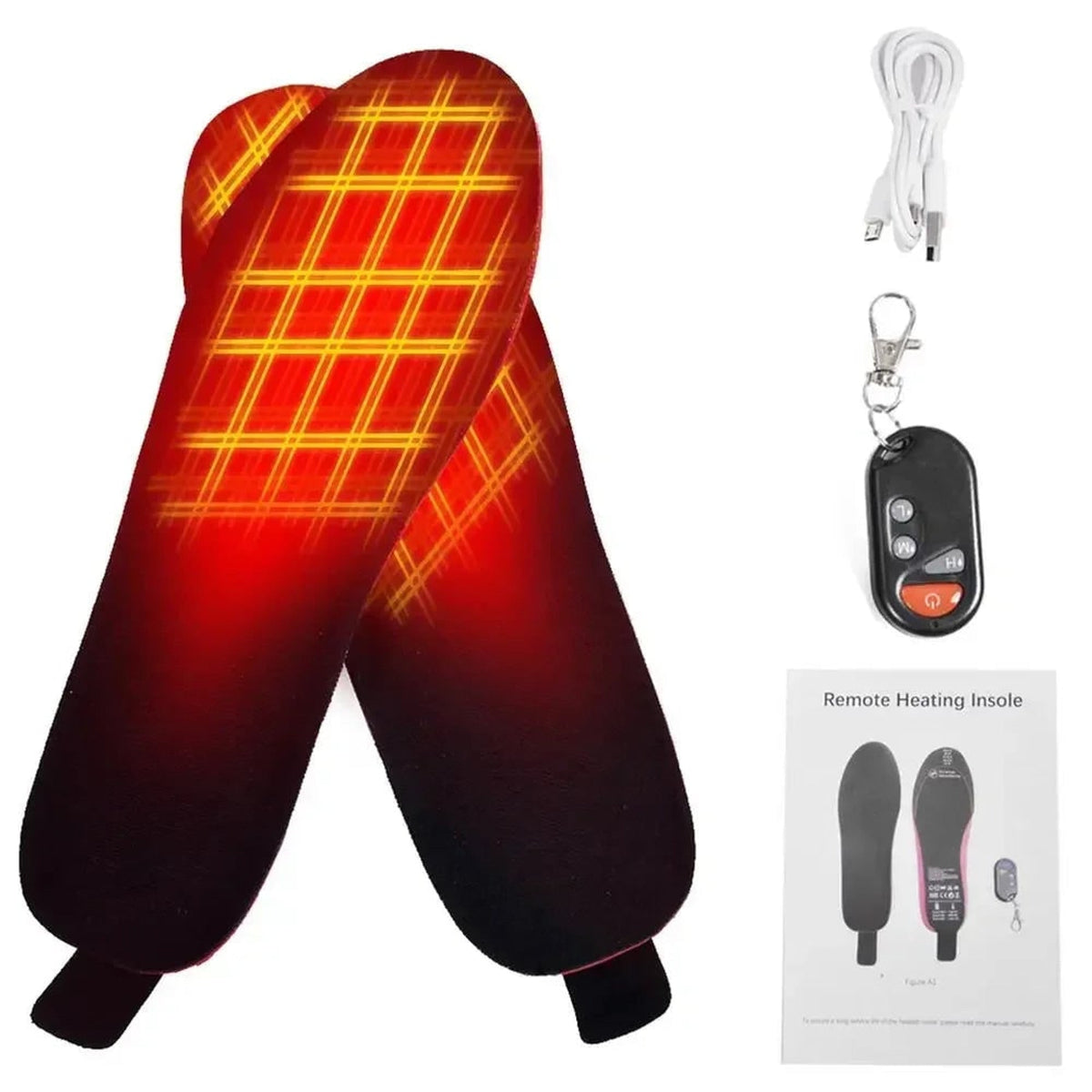 Foot Warmer Heated Insoles Rechargeable with Adjustable Heat for Cold Weather